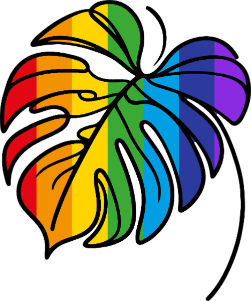 Monstera Regenbogen gefüllt